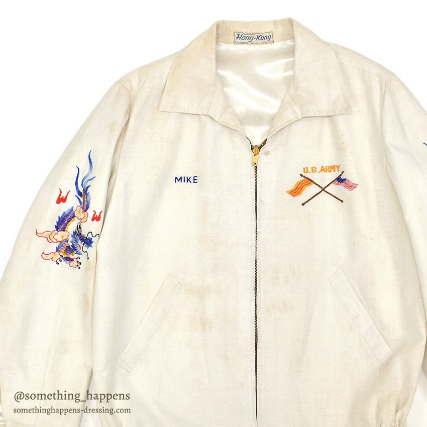 1960s VIETNAM SOUVENIR JACKET (Vietnamese style jacket) 65-66 White...