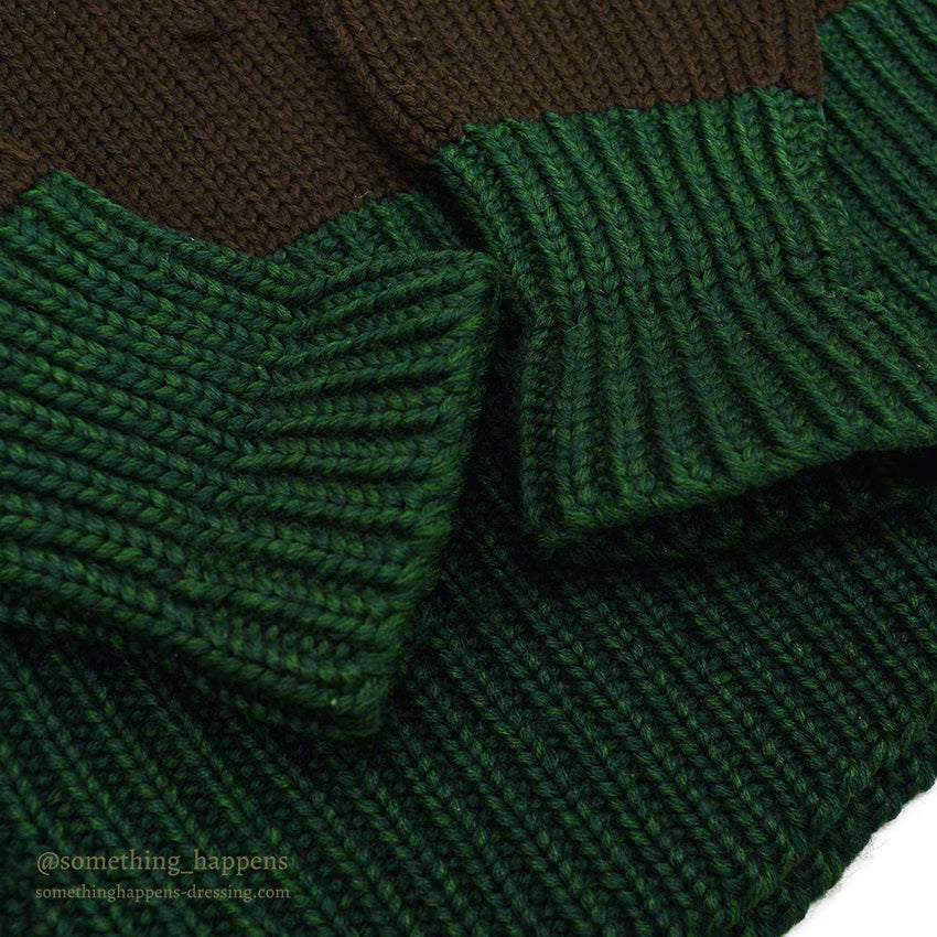 1930's Oakes Bros TWO-TONE SHAWL COLLAR SWEATER...