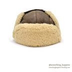 1980's BICK MOUTON SHEARLING HAT DARK BROWN ... XL