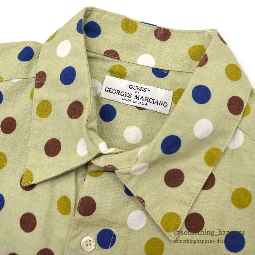 ~1990's GUESS MULTI COLOR POLKA DOTS SHIRT...