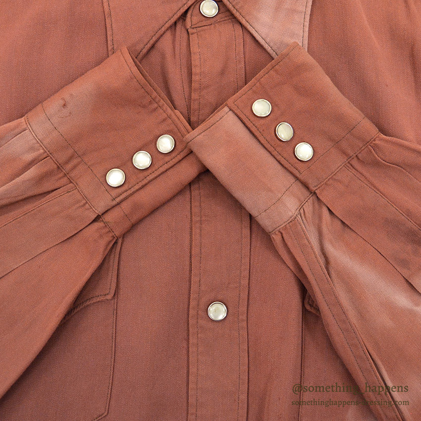 1940's WESTMOOR RAYON GABARDINE WESTERN SHIRT / SUN FADED ...