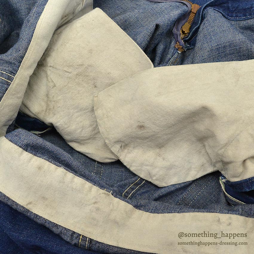 1940's UNKNOWN DENIM COVERALLS / DARK ...