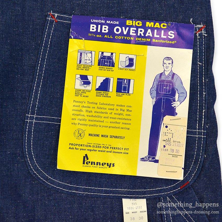 ~1970's DEADSTOCK BIG MAC DENIM OVERALL... W38/L30