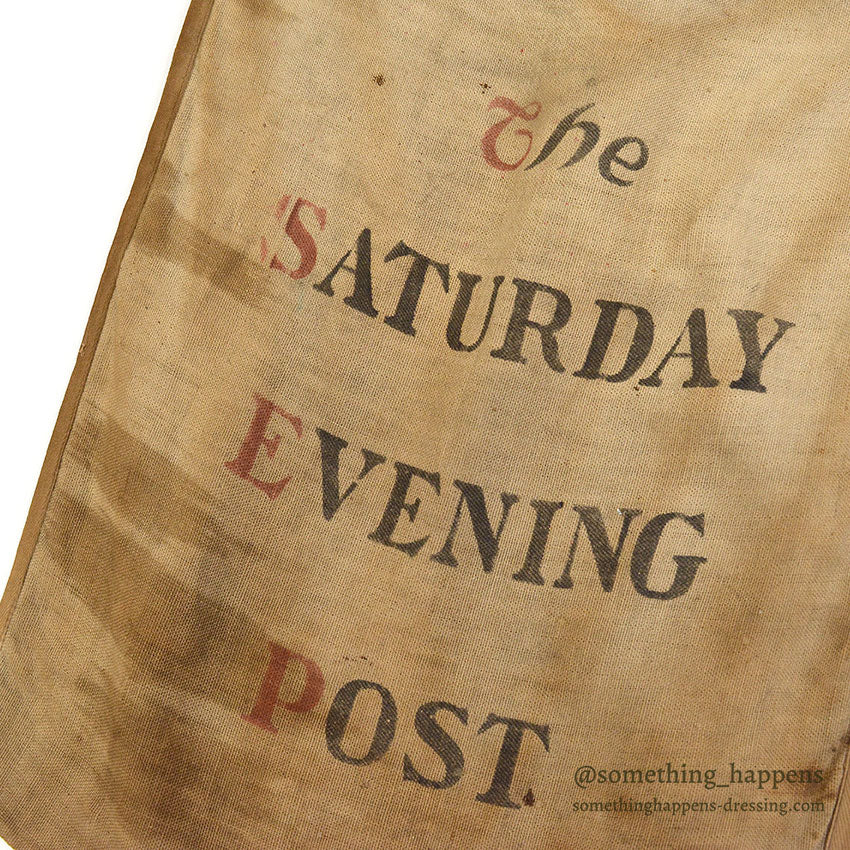 OLD THE SATURDAY EVENING POST DELIVERY BAG / RARE...