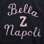 1960's TEN STRIKE BY KING LOUIE NAPOLI BOWLING SHIRT / BLACK & PINK ... ML