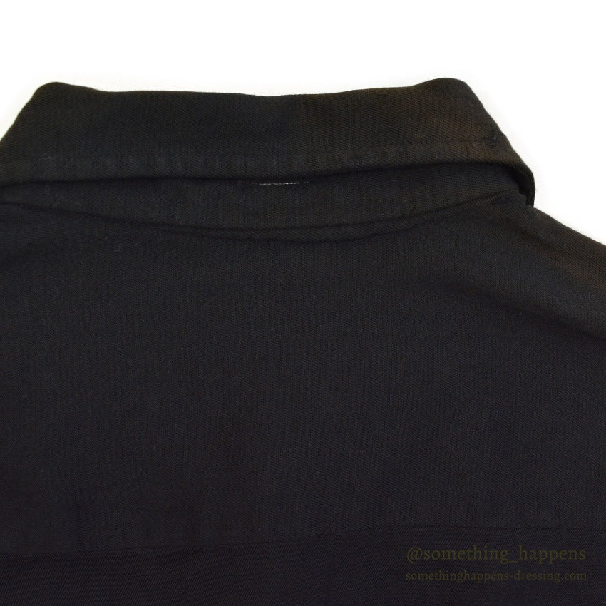 ~1960's BLACK RAYON GABARDINE SHIRT...L