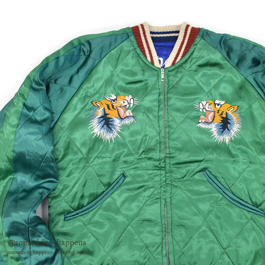 1950's DEADSTOCK JAPAN SOUVENIR JACKET スカジャン 顔虎 / 鳥居 TTSジッパー ...