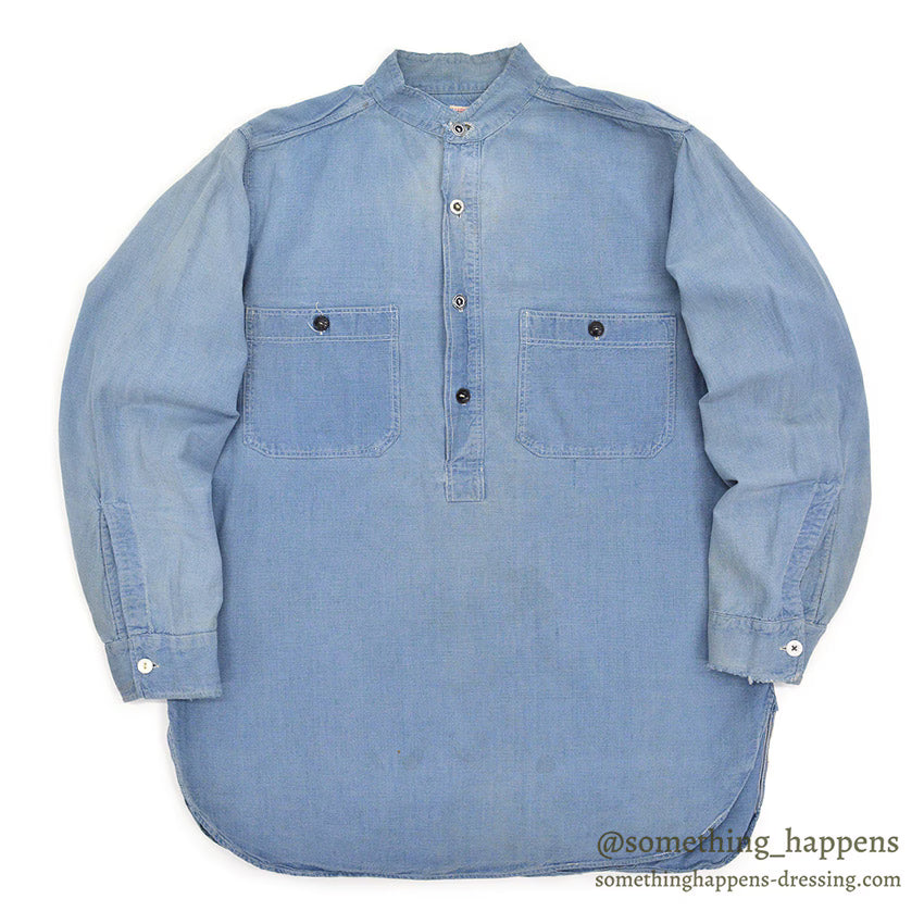 1930's HERCULES PULLOVER CHAMBRAY SHIRT / MISSING CHIN STRAP ...
