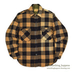 1960's FOX KNAPP PLAID WOOL CPO SHIRT / SUN FADED ... M