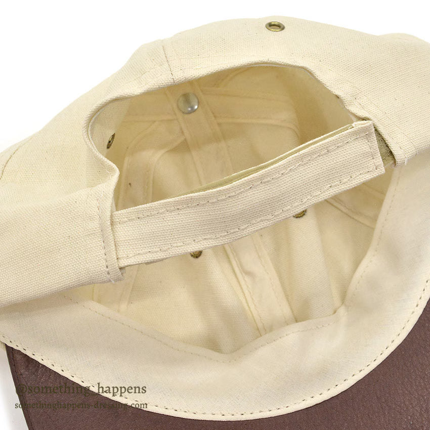 1990's ORVIS CANVAS / LEATHER LONG BILL FISHING CAP / NO LOGO...