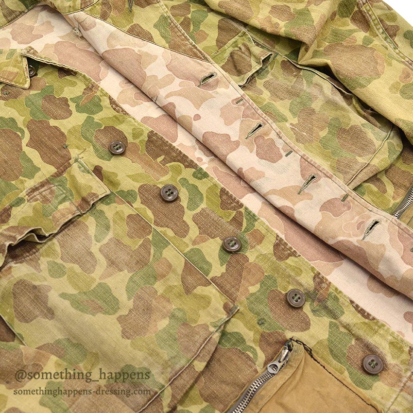 1940's USARMY WW2 FROG SKIN CAMO HBT JACKET / MODIFIED... 36R