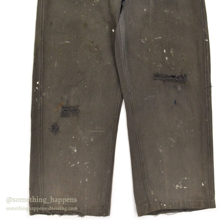 1940's CAN'T BUST'EM WW2 BLACK FRISCO PANTS / CROPPED ... W32