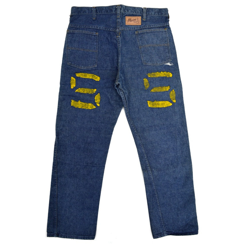 60's E&W The Plains RIDER INDIGO DENIM PANTS RODEO PAINT