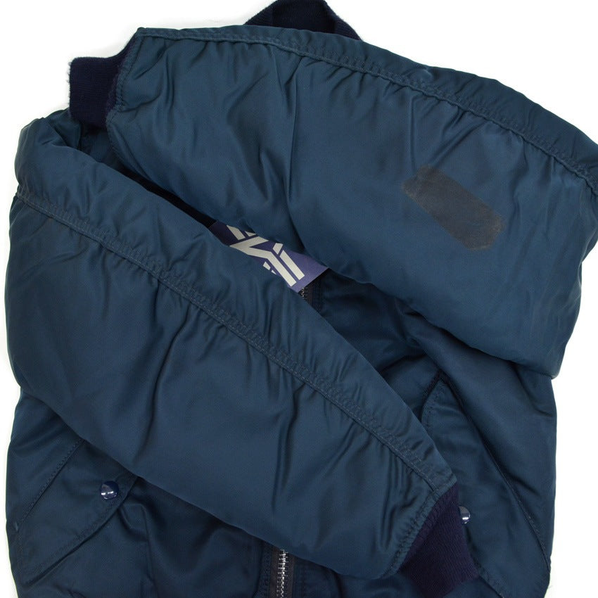 90's Deadstock Alpha MA-1 Flight Jacket Navy ... SMALL