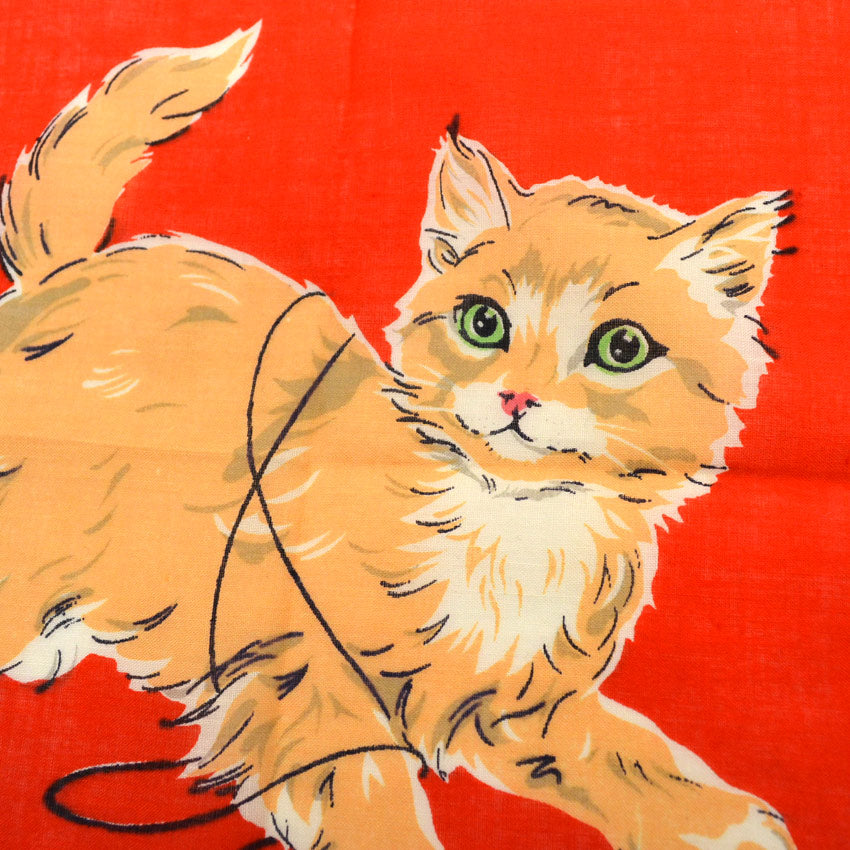 50s-style cat-themed kids' handkerchiefs, set of 3...