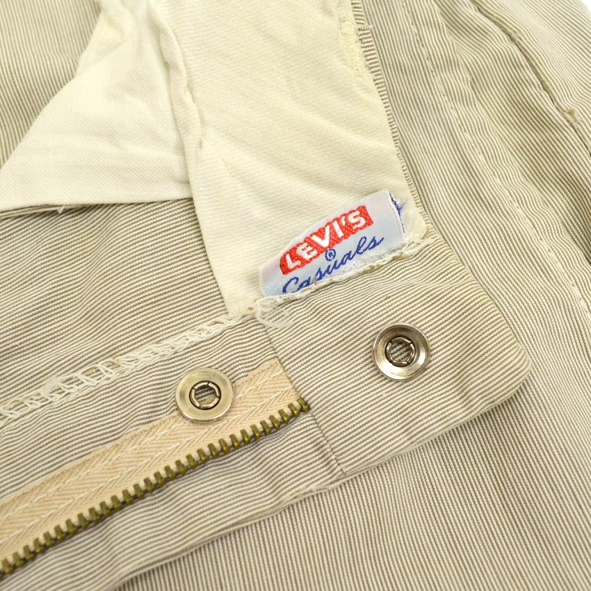 60's LEVI'S Casuals Brown Pin Stripe Cotton Slacks... 31×29
