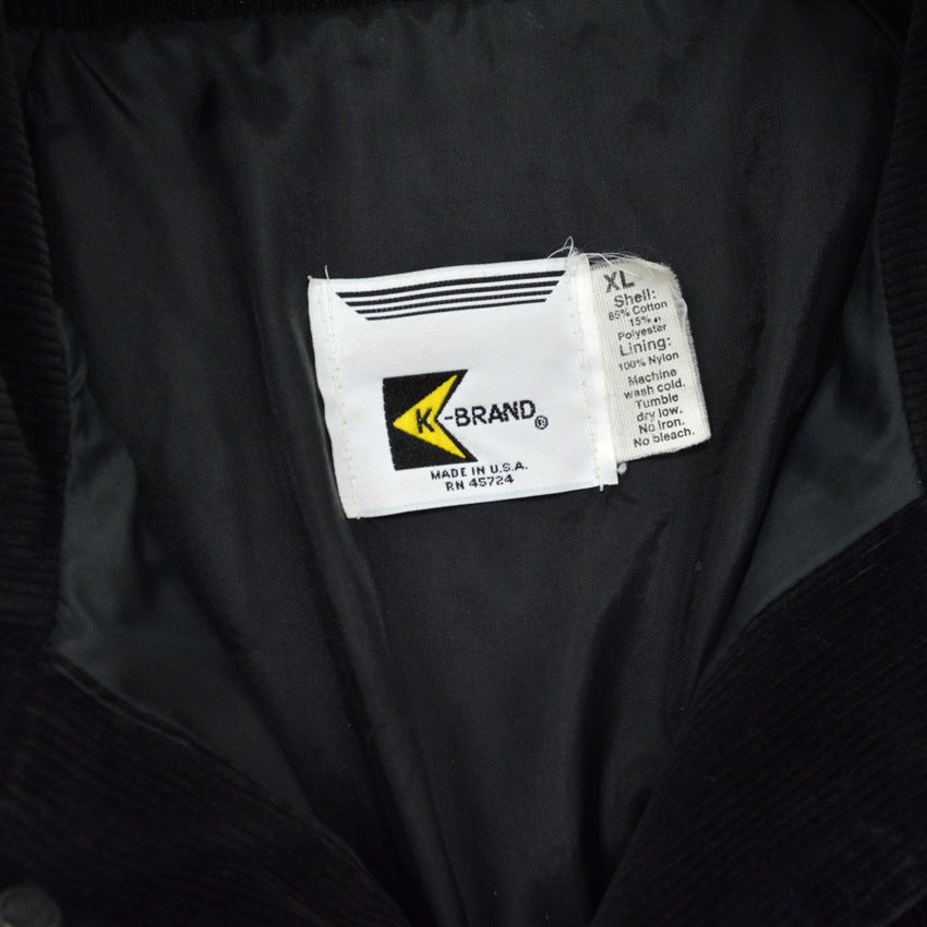 90's K-BRAND BLACK PLAIN CORDUROY JACKET...XL