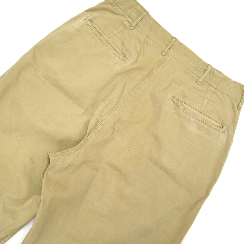 40's U.SARMY 1945 TROUSERS COTTON KAHKI CHINO ... W31 L31