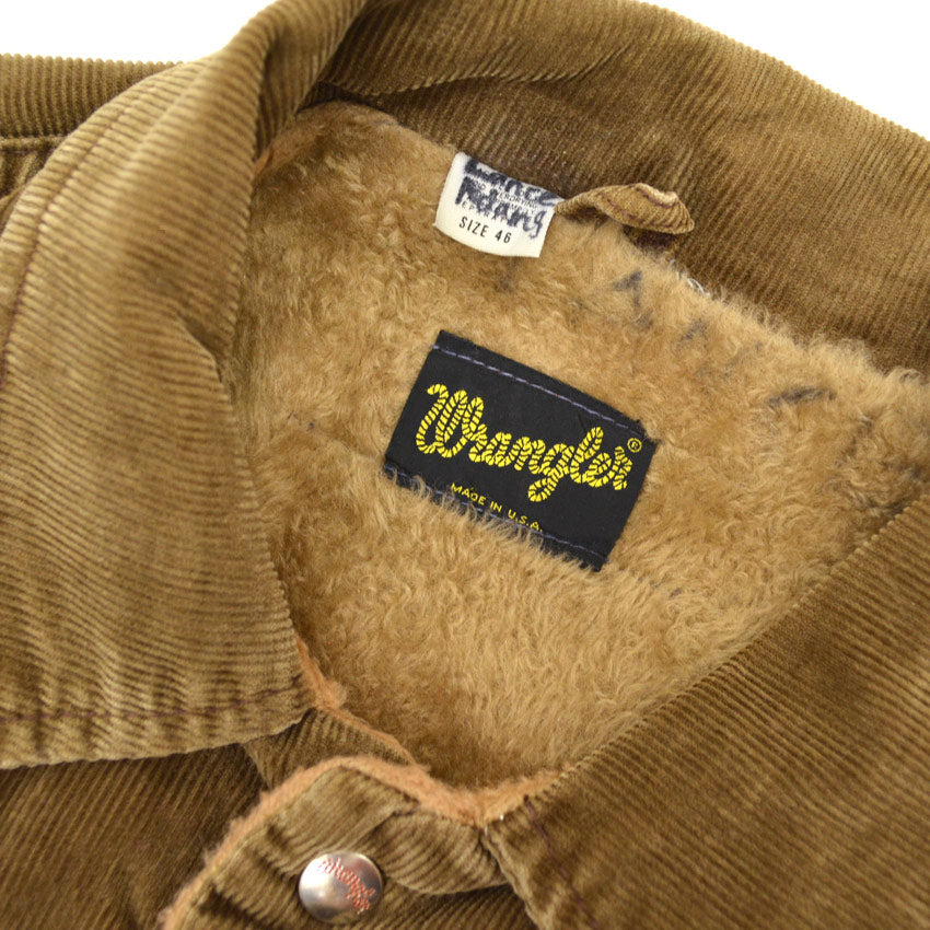 70's Wrangler Dark Brown Corduroy Jacket with Sherpa Liner... Size 46