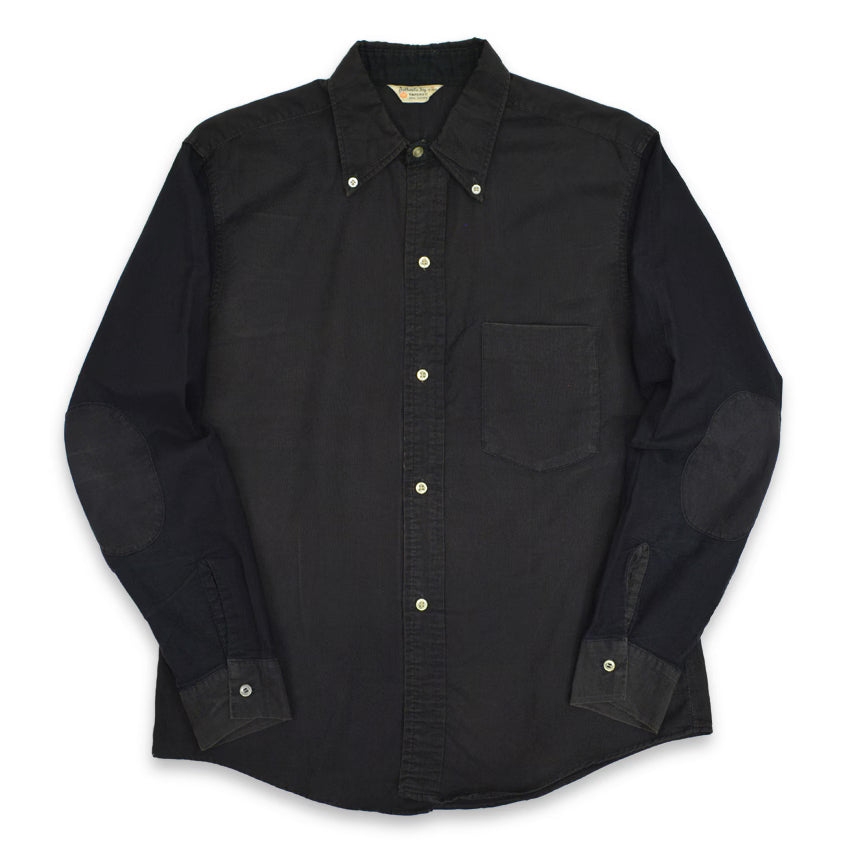 60's Authentic Ivy BLACK TWO TONE B/D SHIRT...M