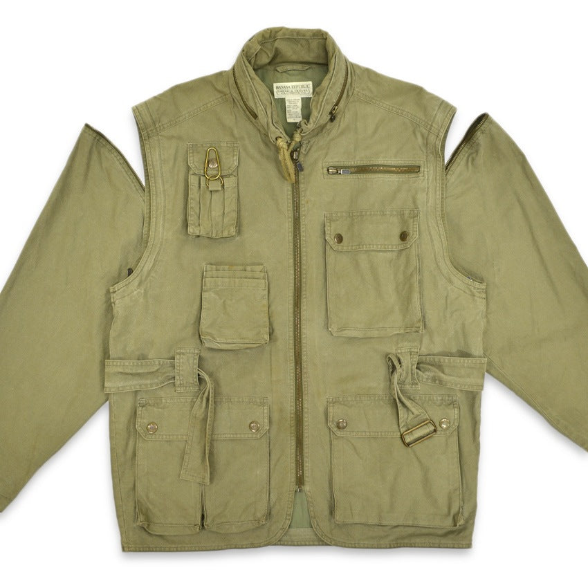 80's BANANA REPUBRIC TRAVEL & SAFARI PHOTOJURNALIST JACKET...S