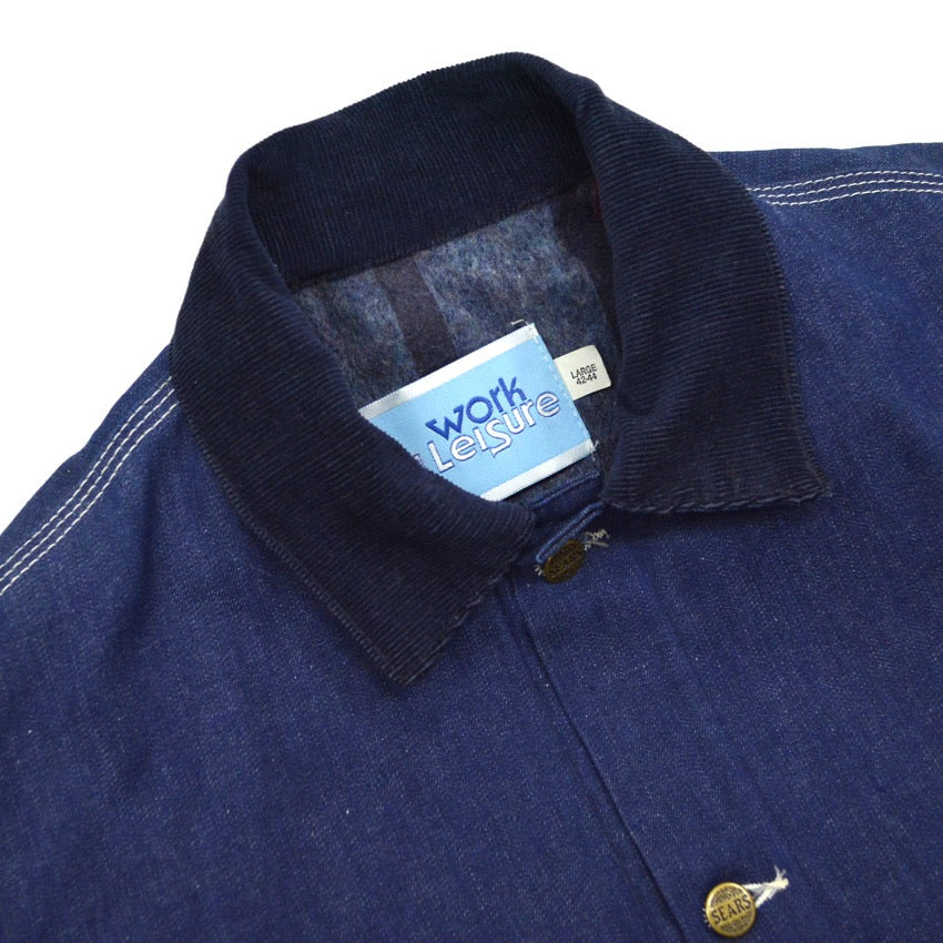70's~ Deadstock Sears Work Leisure Denim Coverall with Blanket... L