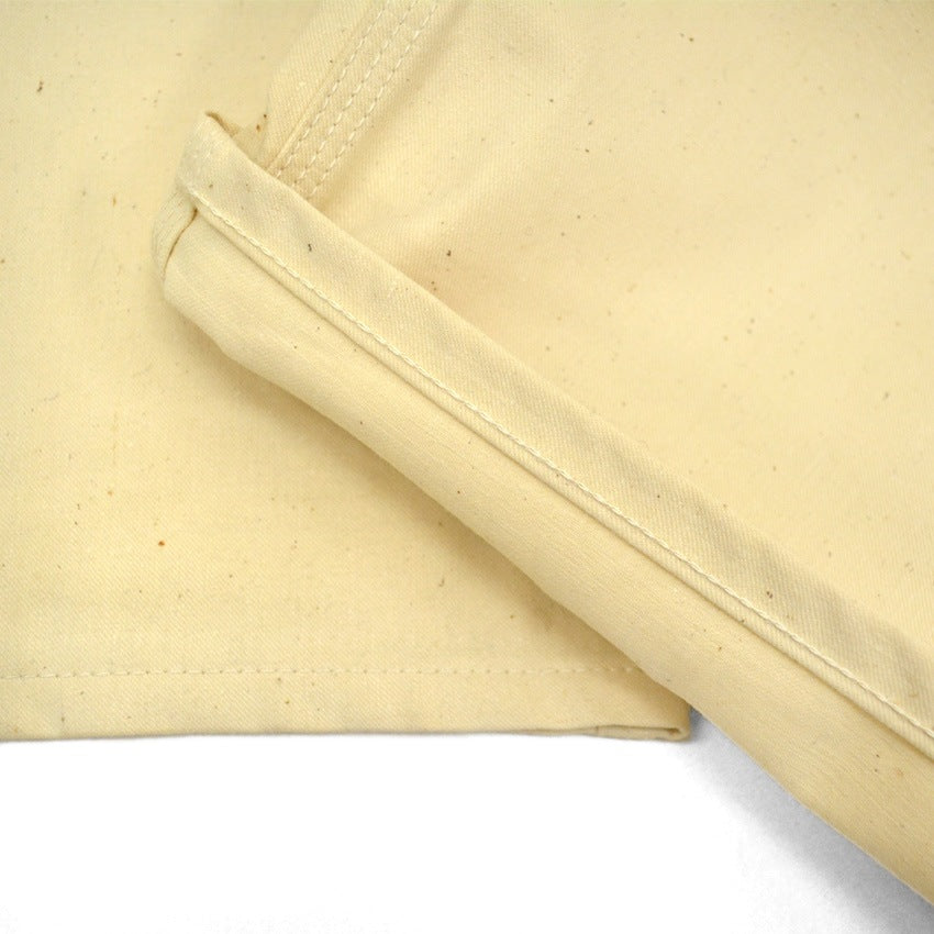 1970s Deadstock Lee Off-White Overalls, Double Knee, with Apron, Lot.C44SB ... W40 L30