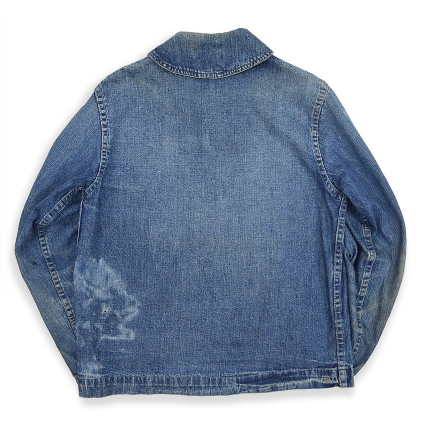 1940's USNAVY WW2 SHAWL COLLAR DENIM JACKET... As is