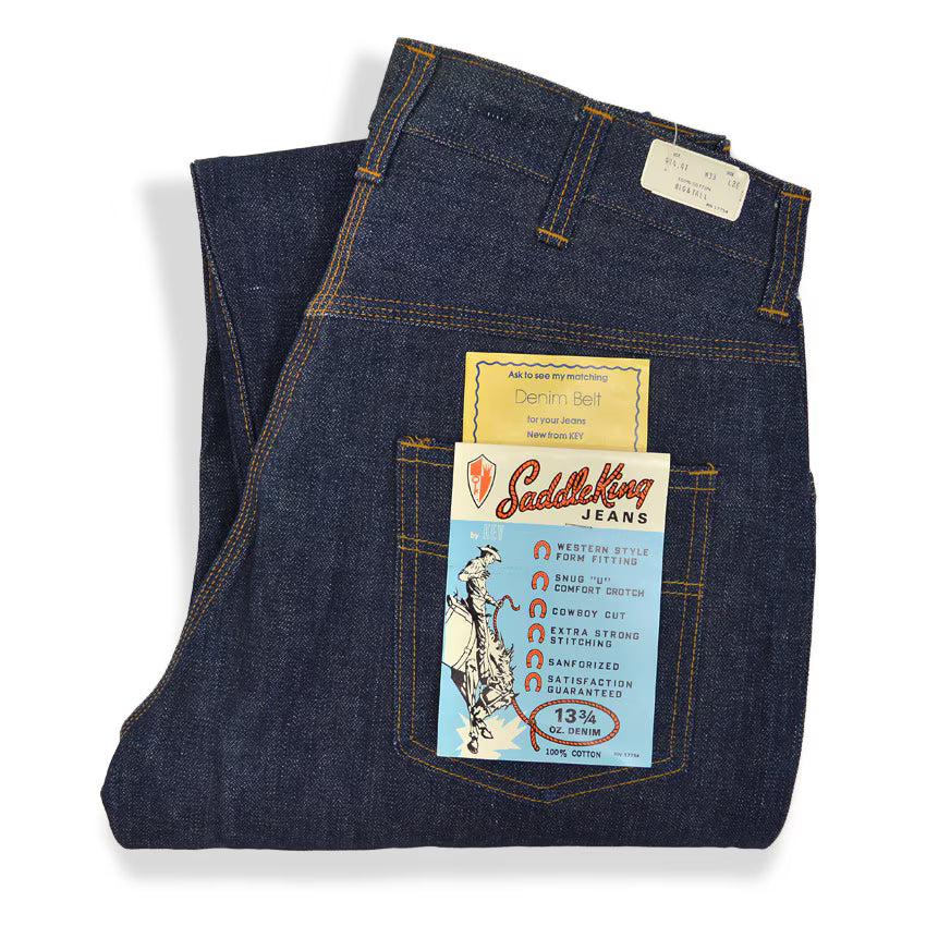 ~1970's DEADSTOCK Saddle King JEANS by KEY DENIM PANTS... W33 L36
