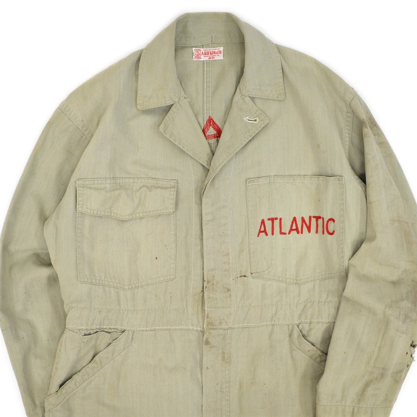1940's A.RIFKIN&CO. ATLANTIC WHITE FLASH HBT WORK COVERALL 40 ... AS IS
