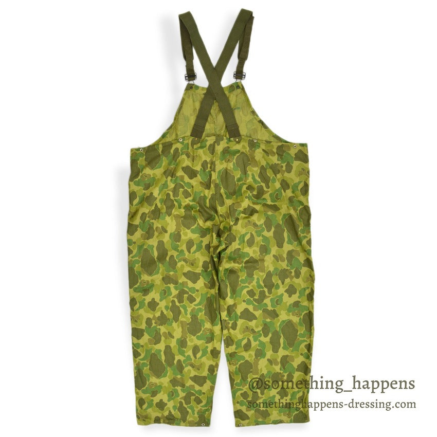 ~1960's DEADSTOCK FROGSKIN CAMO HBT HUNTING OVERALL...EX-LARGE