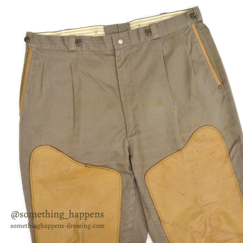 1960's 10-X SMOKY GRAY HUNTING PANTS LEATHER PATCH... W38 L28