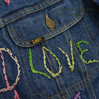 1970's Lee EMBROIDERY DENIM JACKET ... Fits like 44