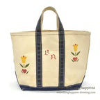 1980's L.L.BEAN ART PAINT BOAT AND TOTE NAVY ... MEDIUM