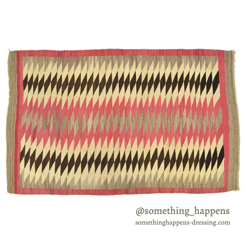 c.1940's NAVAJO RUG ZIGZAG PATTERN... 159cm×97cm
