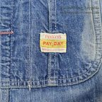 ~1960's PAYDAY INDIGO DENIM OVERALL FADED... W38/L27
