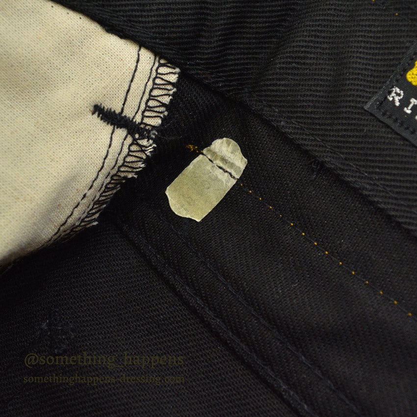 1970's~ DEADSTOCK Lee RIDERS 200 BLACK COTTON TWILL PANTS... W34/L34