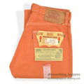 DEADSTOCK Levi's 501 ORANGE DENIM PANTS Made in USA... W33/L30