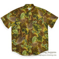 1980's BANANA REPUBLIC SAFARI & TRAVEL LEAF PRINT S/S SHIRT ... S