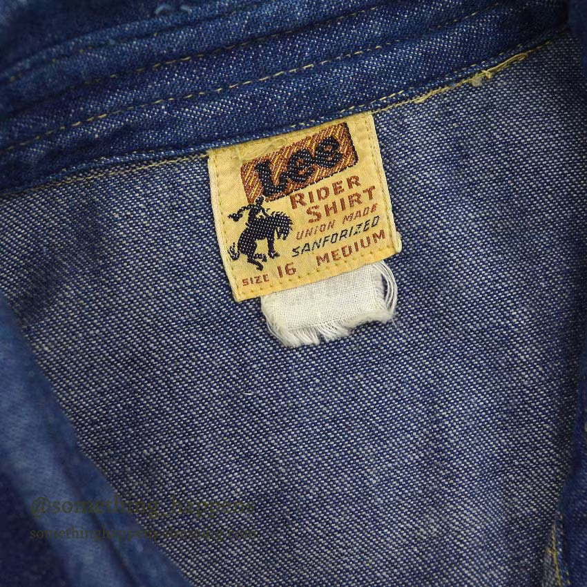 1950's Lee DENIM WESTERN SHIRT... 16 MEDIUM
