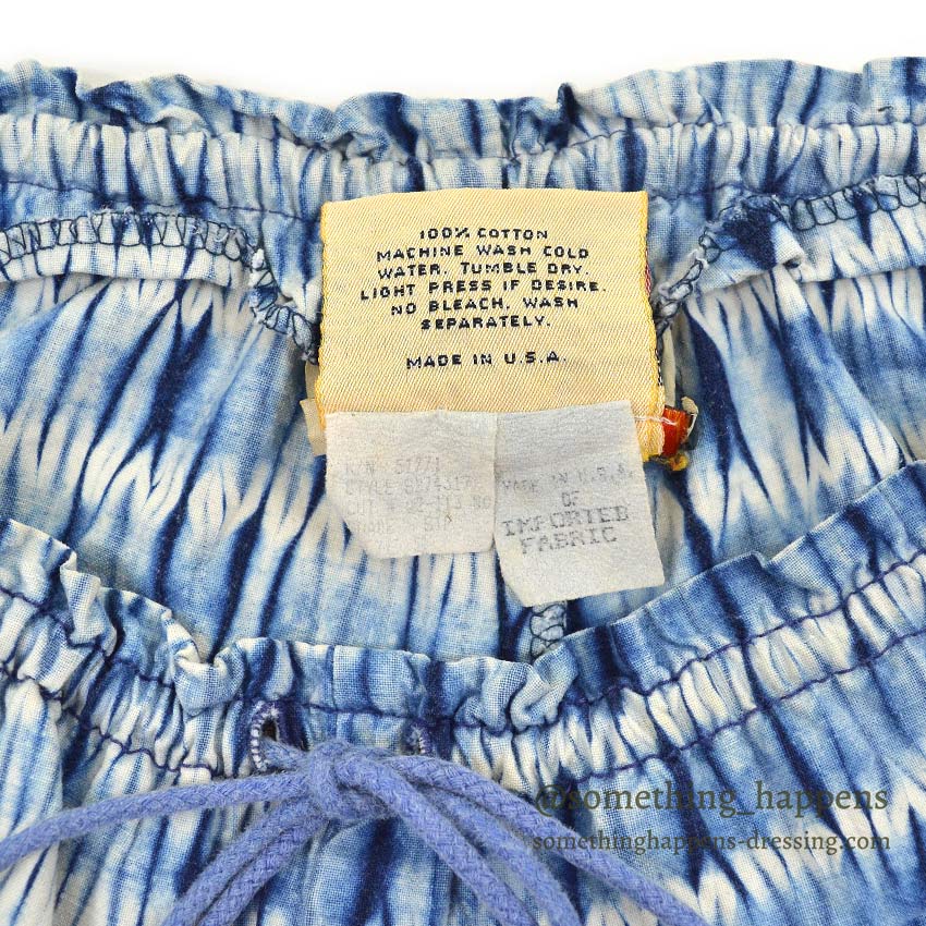 1980s BIS BIS Indigo Tie-Dye Cotton Easy Pants... Size S