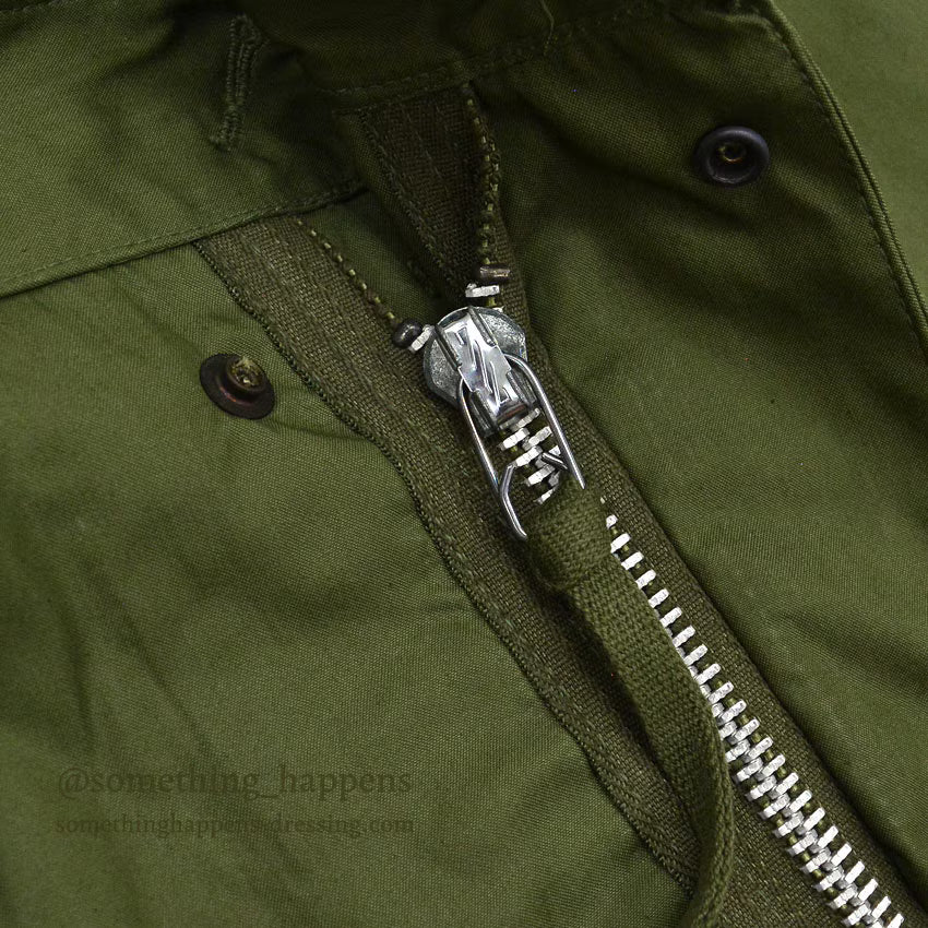 1960s Deadstock US Army Parka, Men's, M-65, Aluminum Zipper... Medium