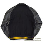 1950's BLACK WOOL & LEATHER LETTERMAN JACKET...