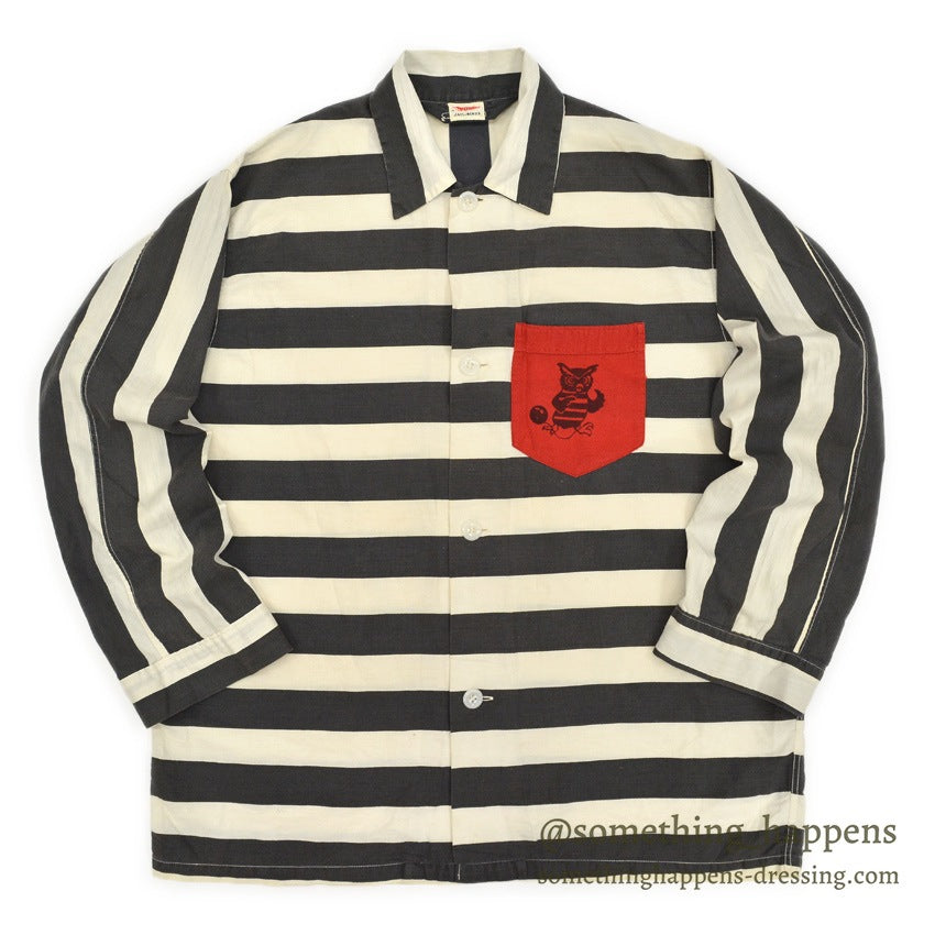 1950's VARSITY JAIL BIRDS STRIPES COSTUME SHIRT...L