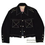 1970's MONTGOMERY WARD TWO POCKETS BLACK VELVETEEN JACKET... XL