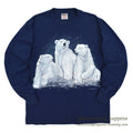 1990's ONEITA POLAR BEAR PRINT L/S T-SHIRT NAVY ... LARGE