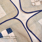 NINE PATCH INDIGO CALICO PATCHWORK QUILT... 202cm/168cm