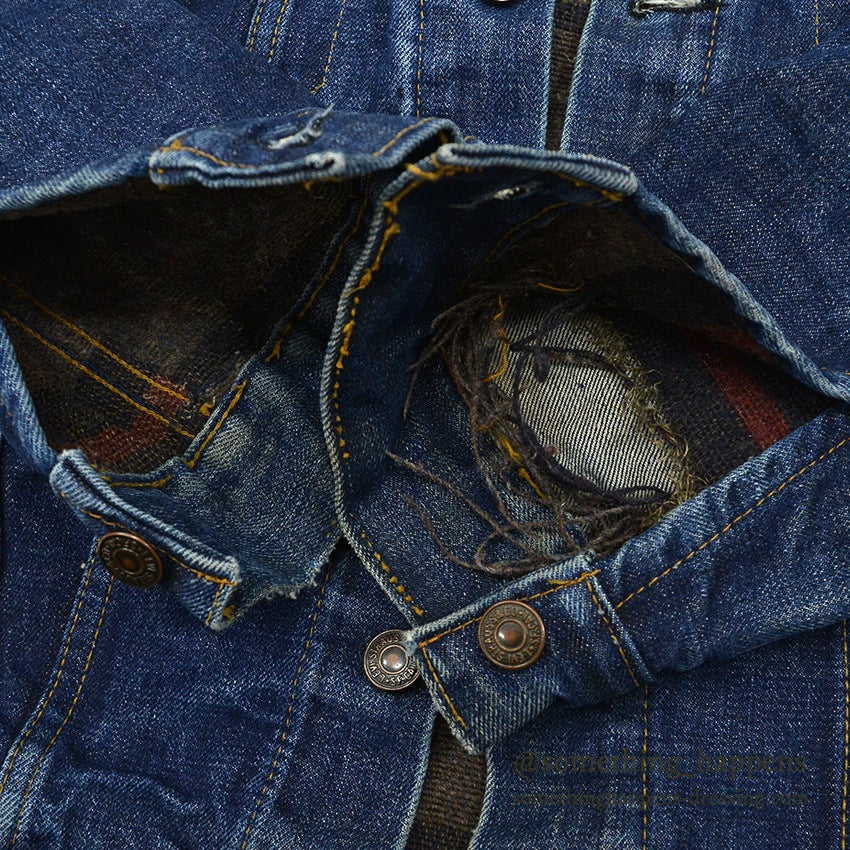 1960's LEVI'S 70505-0317 BIG-E DENIM JACKET BLANKET ... Fits like 38