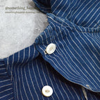 ~1920's ANTIQUE INDIGO STRIPE CALICO KIDS BLOUSE...