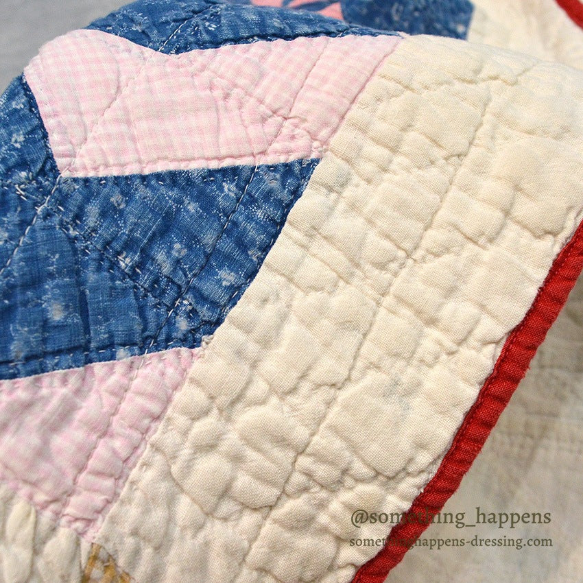 FLY FOOT INDIGO CALICO PATCHWORK QUILT... 210cm/168cm
